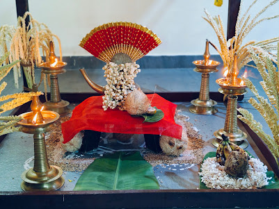 Brahmani Pattu consecrated sanctum altar arrangement